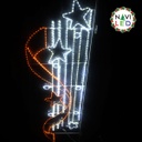 [DGPR-1026119] Adorno Navideño 2D en Manguera LED p/exterior tipo DG-022, amarillo + blanco, 110Vac, Dimensiones: 67x210cm, Con Power Cord