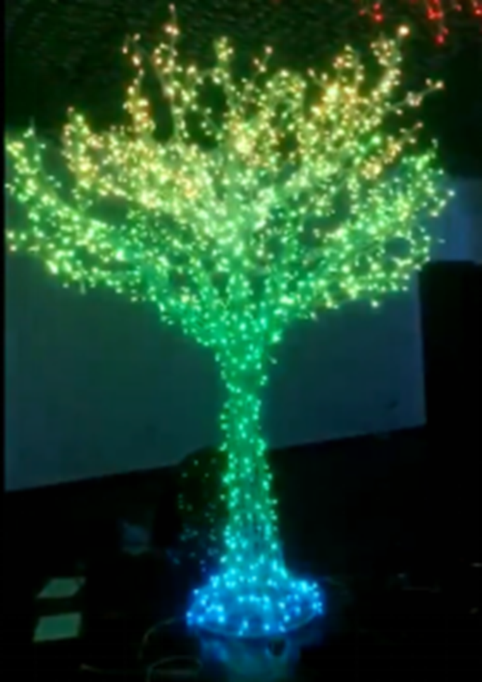 Arbol Smart LED, RGB, 24Vdc con controlador DMX514, Altura: 2.2 metros, 6000LED, IP65, Cable de 1.5 metros, Con Power Cord