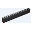 Lámpara Lineal Magnética LED p/Riel de 40mm de ancho con Rejilla, 24W, 15.82"(402mm), 3000K Blanco Cálido, 100-260Vac, Dimmable, Instalación: Empotrar o Superficie, 38 Grados, Negra
