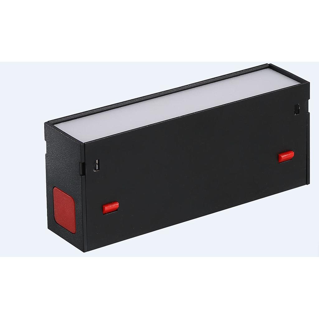 Lámpara Lineal Magnética LED p/Riel de 40mm de ancho, 10W, 5.43"(138mm), WW 3000K-CW 6000K, 100-260Vac, Dimmable, Instalación: Empotrar o Superficie, 120 Grados, Negra