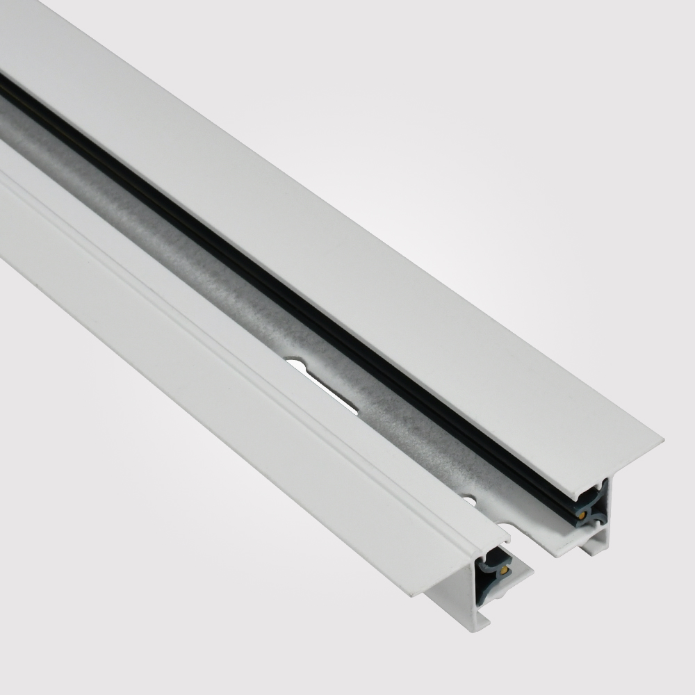 Riel p/Empotrar de 2 cables p/Track Light, 2.0mts, Blanco