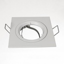 [DGPR-1026297] Base Cuadrada p/Empotrar Bombilla, Dirigible, Dimensiones: 83x83x22mm, Blanca, Incluye zocalo GU10