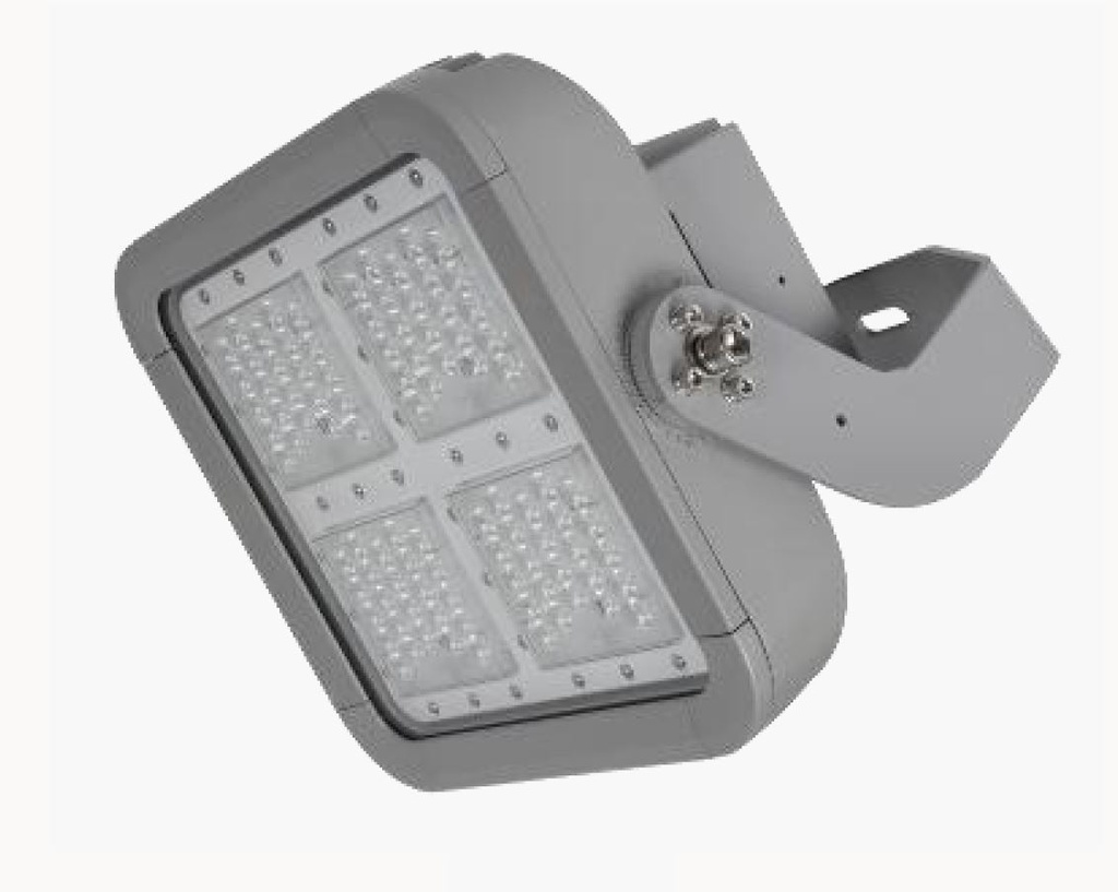 Reflector LED Modular FL18B-4, 240W, 5000K, M25A, 2225 (4x24pcs), 25 Grados, 100-240Vac, Con Supresor de pico interno de 10KV, IP68, Gris