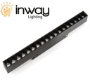 Lámpara Lineal Magnética LED p/Riel de 20mm de ancho con Rejilla, 6W, 4.48"(114mm), 4000K Blanco Natural, 48Vdc, Instalación: Empotrar o Superficie, 24 Grados, Negra