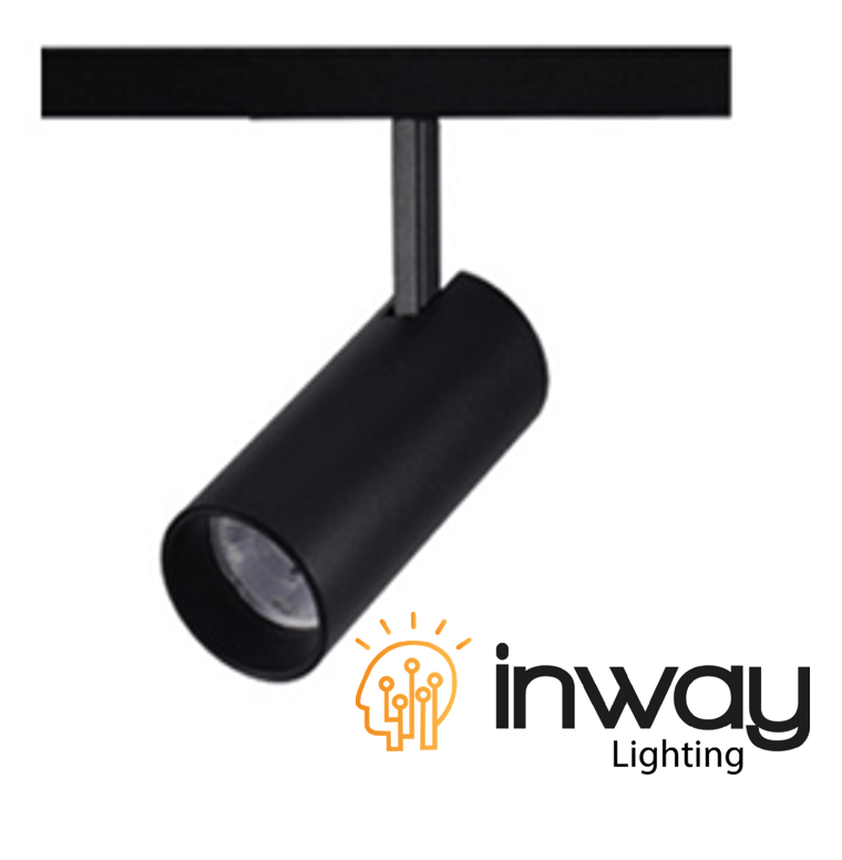 Lámpara de Superficie Magnética LED tipo Spotlight p/Riel de 20mm de ancho, 5W, 4000K Blanco Natural, 48Vdc, Diámetro: 35mm, Instalación: Empotrar o Superficie, 24 Grados, Negra