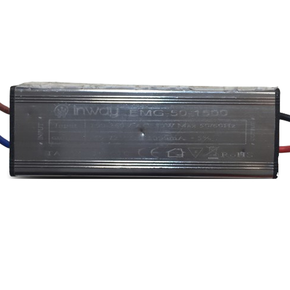 Driver p/Lámpara LED, IP65, 50W, 100-260Vac, 40-72Vdc, 1000mA, PF&gt;0.95