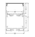 [DGPR-1026634] Perfil de Aluminio p/Cinta LED con PCB de 8-40mm, DG-C5075, Medidas: 50x75x2500mm, p/Colgar, incluye: difusor opal con nivel de transparencia de un 65%, 2 tapas terminales, Plateado