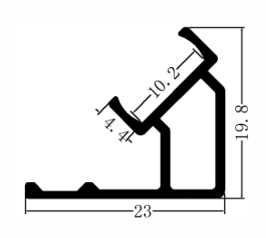 Perfil de Aluminio DG-2319 p/Tubo de silicona de Cinta LED con PCB de 8mm, Medidas: 23x19.8x2500mm, Incluye: 5 clips, IP65, Plateado