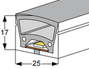 [DGPR-1026710] Tubo de Neón de 5mts, DG-2517 para Cinta LED de ancho (PCB) 12mm, Dimensiones: 25x17x5000mm, Material: Silicona, IP65