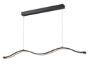 [DGPR-1026789] Lámpara LED Decorativa Colgante, DG50346P, 48W, 4000K Blanco Natural, 85-265Vac, Dimensiones: 1200x60x1500mm, IP20, Negra con dorado