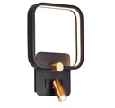 [DGPR-1026790] Lámpara LED Decorativa de Pared (Aplique), DG50342W, 19W, 4000K Blanco Natural, 85-265Vac, con Switch ON-OFF, Dimensiones: 220x90x330mm, IP20, Negro con dorado