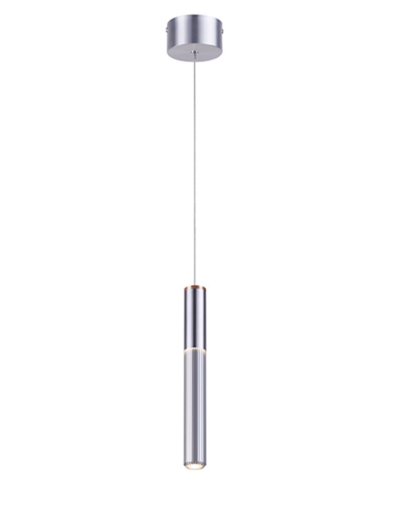 Lámpara LED Decorativa Colgante, DG50317P, 8W, NW 4000K, 85-265Vac, Dimensiones: 40x40x1500mm, IP20, Plateado