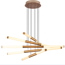 [DGPR-1026795] Lámpara LED Decorativa Colgante, DG50652P, 72W, 4000K Blanco Natural, 85-265Vac, Dimensiones: 900x900x1500mm, IP20, Dorado