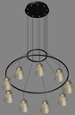 Lámpara LED Decorativa Colgante, DG50368P, 72W, 4000K Blanco Natural, 85-265Vac, Dimensiones: 1000x1000x1500mm, IP20, Negro con dorado