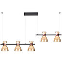 Lámpara LED Decorativa Colgante, DG50376P, 40W, 4000K Blanco Natural, 85-265Vac, Dimensiones: 1500x170x2000mm, IP20, Negro con rose gold