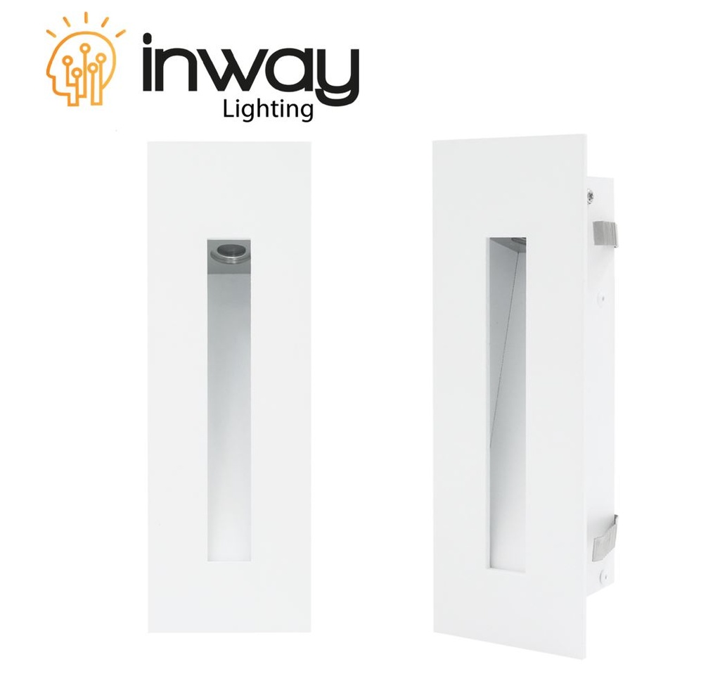 Lámpara LED Empotrable Rectangular, 3W, 4000K Blanco Natural, 100-265Vac, IP65, 30 Grados, Blanco, Dimensiones: 170x55x41.5mm, Material: Aluminio