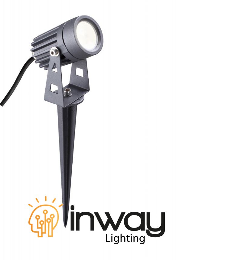 Lámpara Estaca Spot Light de Jardín tipo COB, 3W, 3000K Blanco Cálido, 100-265Vac, IP65, 45 Grados