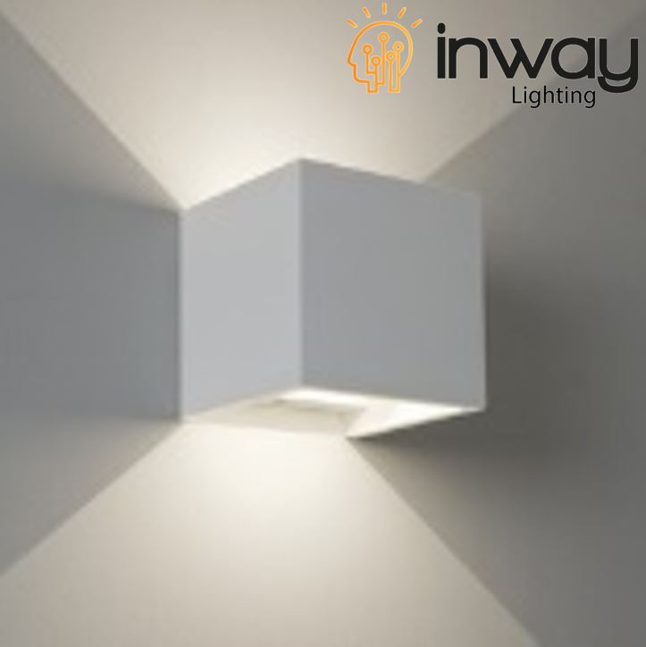 Lámpara LED de Pared (Aplique), DGW-1899, 6W, 2x3W, 6000K Blanco Frío, 85-265Vac, IP65, Gris, 0-120 Grados, Dimensiones: 100x100x100mm, Material: Aluminio