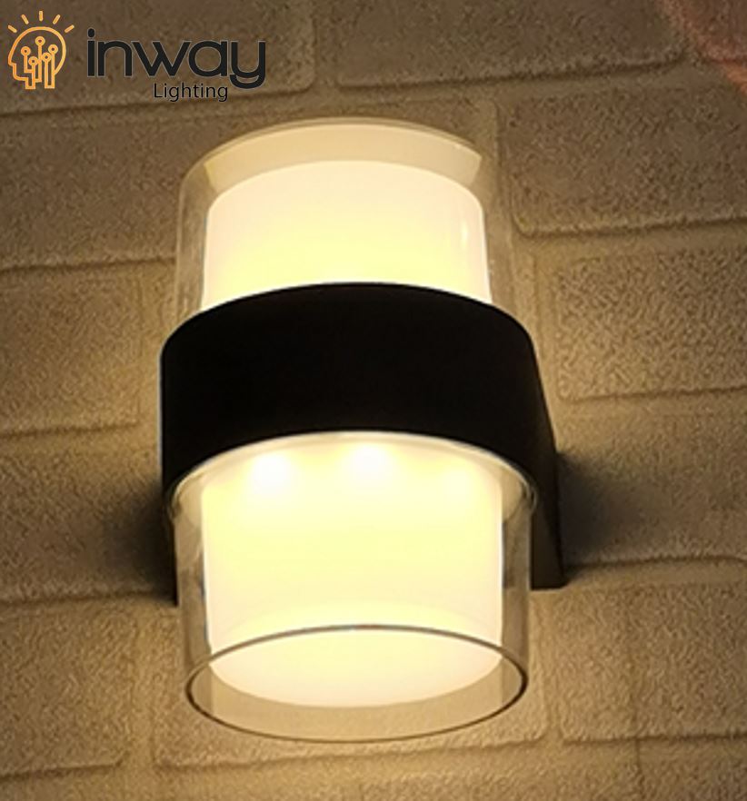 Lámpara LED de Pared (Aplique), DGW-211, 10W, 2x5W, 3000K Blanco Cálido, 85-265Vac, IP60, Negro, 270 Grados, Dimensiones: 100x100x135mm, Material: Aluminio, Uso en exterior techado o interior