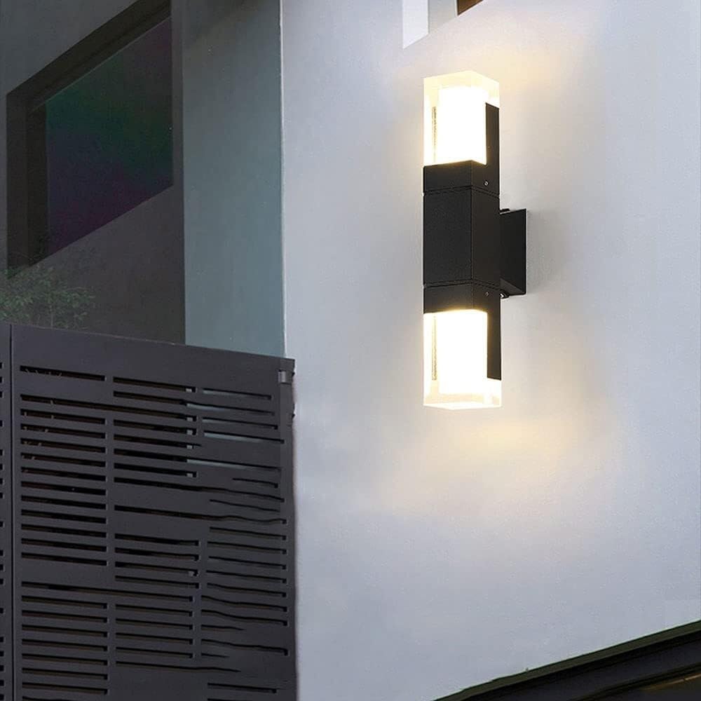 Lámpara LED de Pared (Aplique), DGW-1829, 10W, 3000K Blanco Cálido, 85-265Vac, IP60, Negro, 360 Grados, Dimensiones: 50x100x350mm, Material: Aluminio, Uso en exterior techado o interior