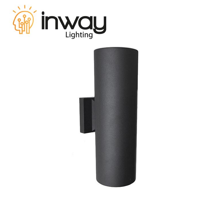 Lámpara LED de Pared (Aplique), DGW-990, 14W, 2x7W, 6000K Blanco Frío, 85-265Vac, IP65, Negro, 85 Grados, Dimensiones: Ф90x260mm, Material: Aluminio