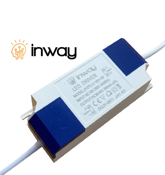Driver p/Lámpara LED, IP20, 12-18W, 100-265Vac, Output: 38-65Vdc, 300mA