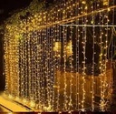 [DGPR-1027273] Cortina tipo Cascada LED p/Exterior, 168W, 2700K + CW 6000K Flash, 110Vac, 2800pcs de LED, 20 tiras, 2Mx14M, Con cable blanco, Con conector T, IP65