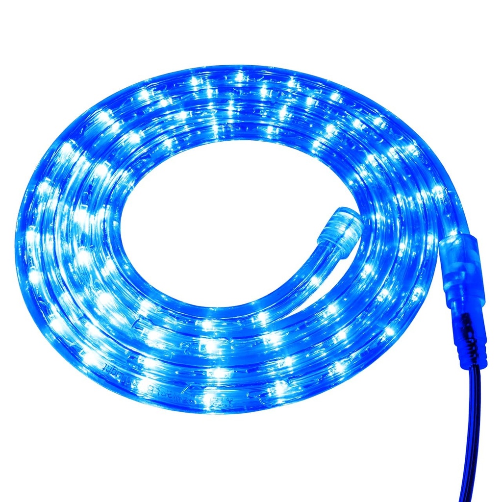 Manguera LED de Navidad de 3 pin, 110Vac, IP65, Azul, 36Led/Mts, 360 Grados