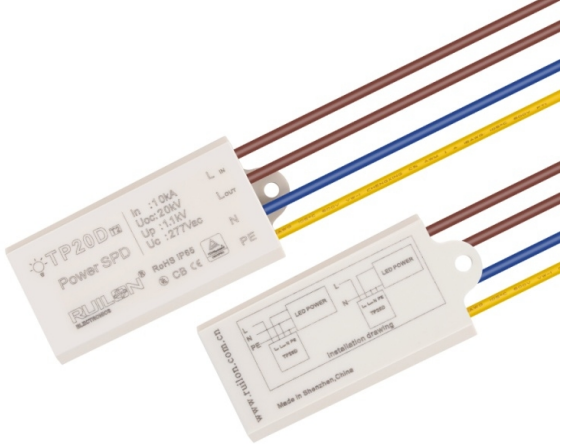 Supresor de Pico p/Driver LED, 20KV, 10KA, 100-277Vac