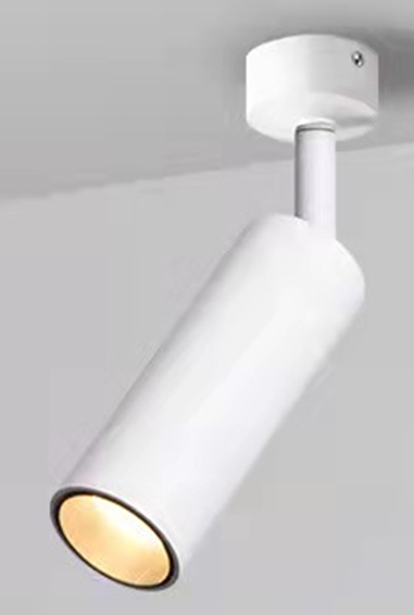 Spot Light LED de Superficie, tipo COB de 2 cables, 7W, 6000K Blanco Frío, 100-265Vac, Dimensiones: Φ45x120mm, IP20, 24 Grados, Blanco