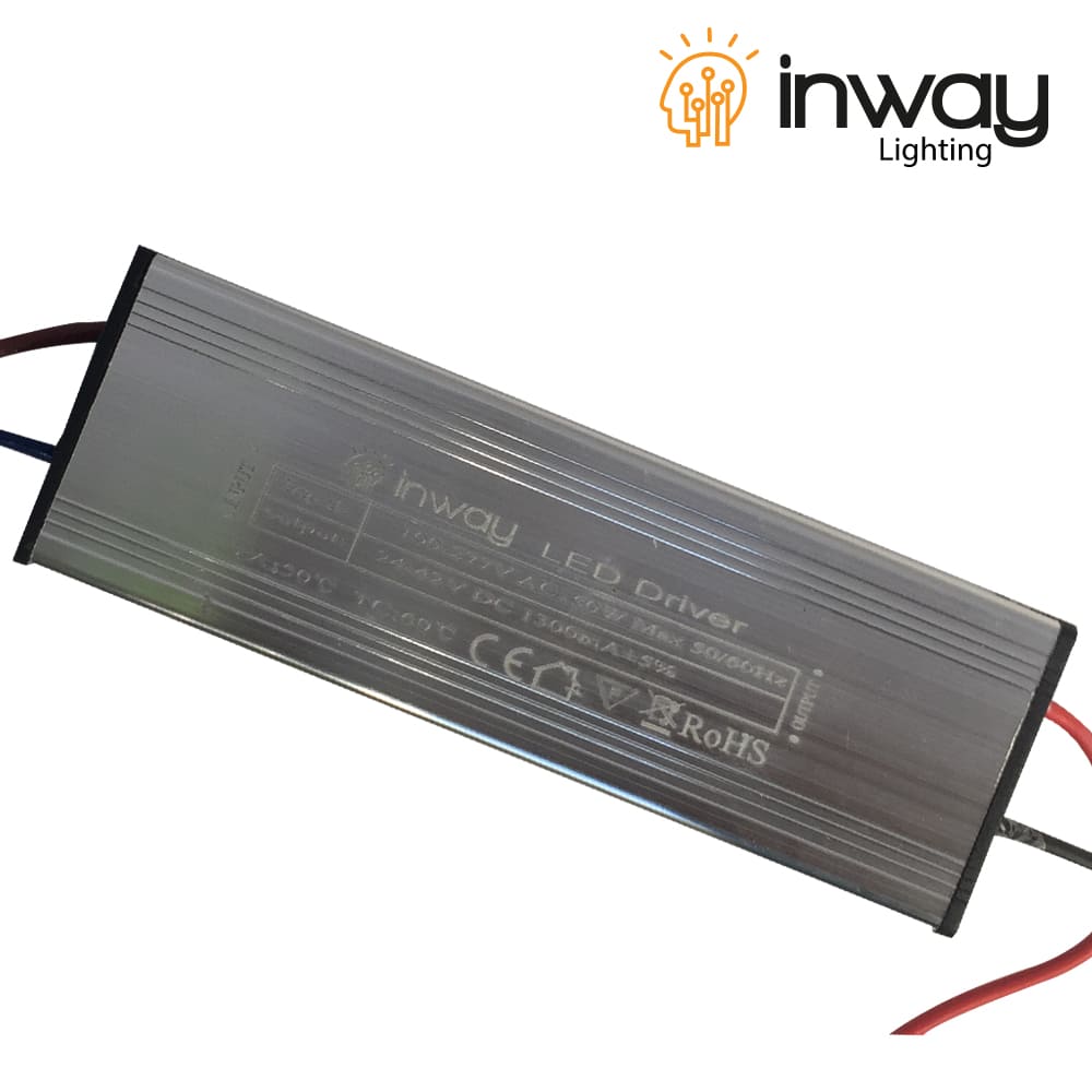 Driver p/Lámpara LED, 50W, 100-277Vac, con Supresor de Pico Interno de 4KV, Output: 24-42Vdc, 1300mA, IP65