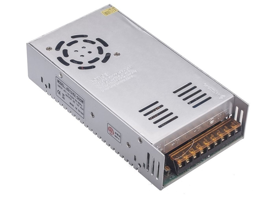 Power Supply, 500W, 12Vdc, 42A, 110-220Vac, IP20