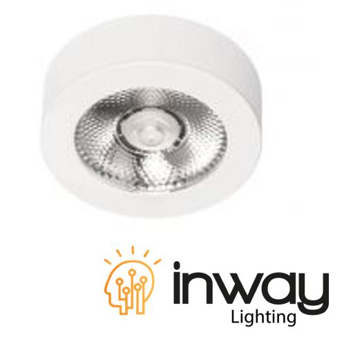 Lámpara Ceiling LED de Superficie, 5W, 6000K Blanco Frío, 110Vac, IP20, 38 Grados, Blanco, Dimensiones: Φ65x18mm