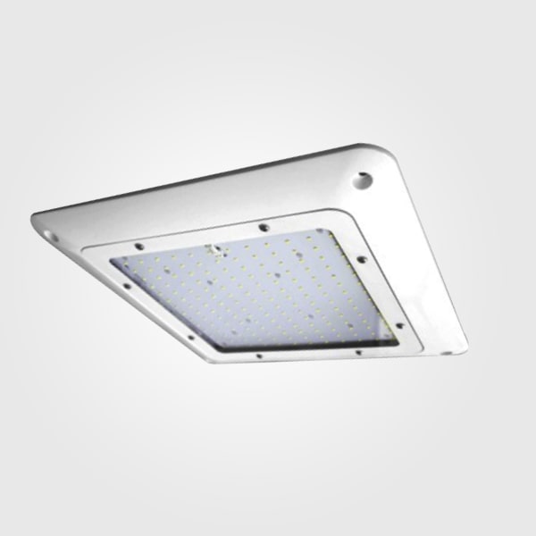 Lámpara Canopy LED SMD, 120W, 6000K Blanco Frío, 100-277Vac, 120 Grados, IP65, Blanca, 100Lm/W