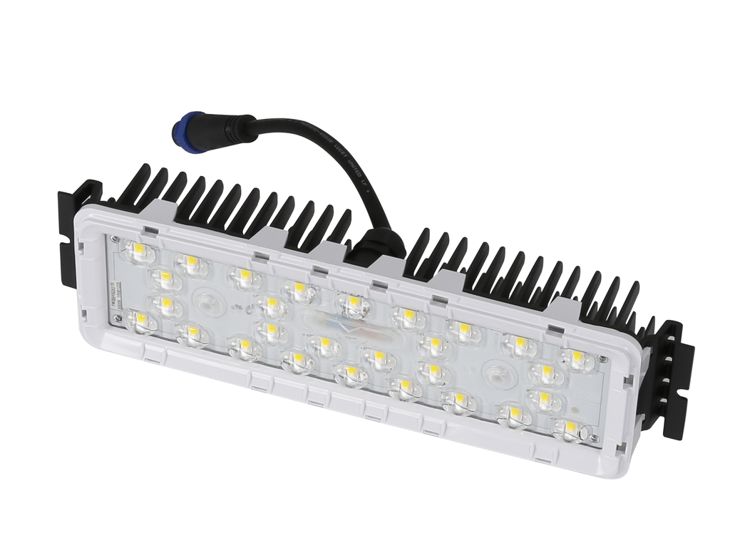 Módulo LED, 30-60W, 3000K Blanco Cálido, M33A-VBA (1x18pcs), 3160, 60 Grados, SANAN 5050, 72,000 horas de vida útil, 600-1200mA, 40-54Vdc, IP68