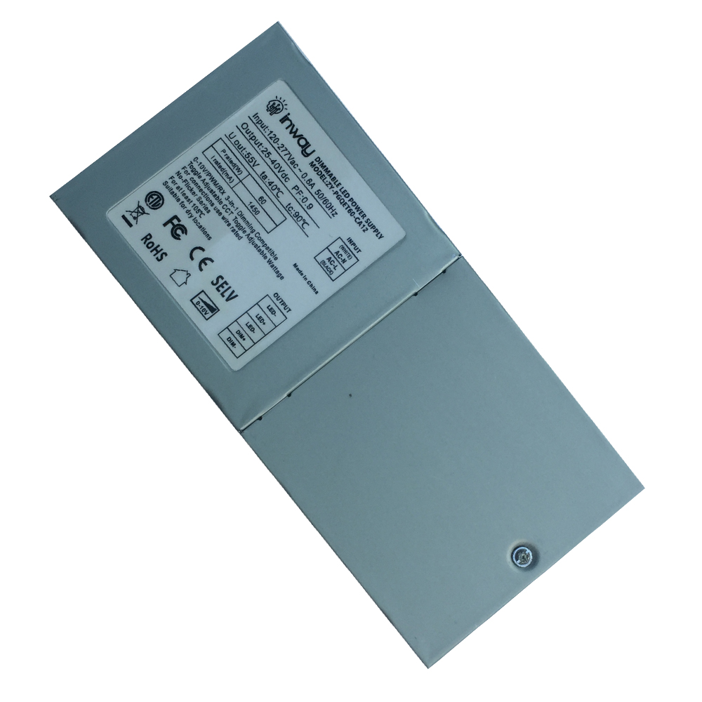Driver p/Lámpara LED Dimmable de 0-10Vdc, (UL), IP20, 60W, 120-277Vac, Output: 25-40Vdc, 1450mA, PF&gt;0.9
