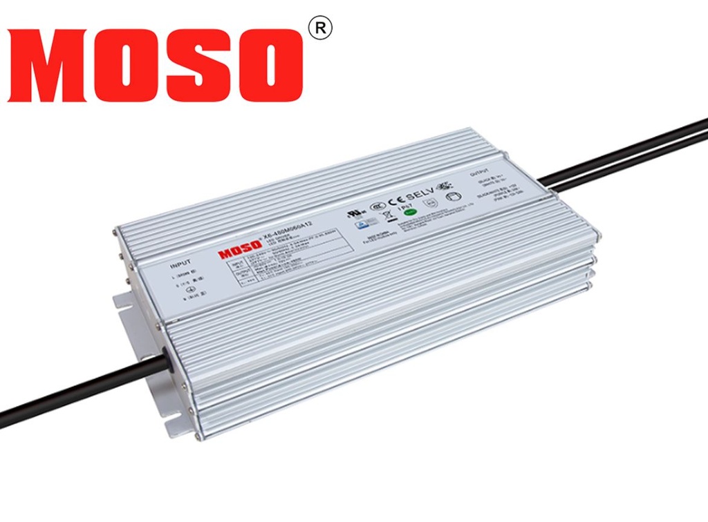 Driver p/Lámpara LED, 480W, 100-277Vac, Dimmable de 0-10Vdc, Con Supresor de Pico Interno de 10KV y Power Supply auxiliar de 12V/0.2A, Output: 30-60Vdc, Con conector IP68 en la salida, 8000-10000mA, IP67, Programable