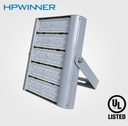 Reflector LED Modular FL2C-5, 300W, 5 Módulos, 3000K Blanco Cálido, M33A-VCA (1x63pcs), 1325, 25 Grados, SANAN 3030, 72,000 horas de vida útil, 100-277Vac, IP68, Gris