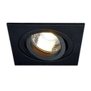 [DGPR-1027572] Base Cuadrada p/Empotrar Bombilla, Dirigible, Dimensiones: 83x83x22mm, Negro, Incluye zócalo GU10