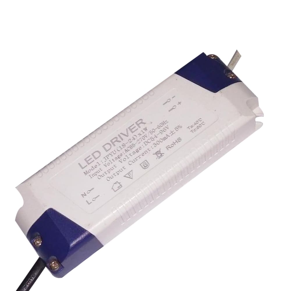 Driver p/Lámpara LED, IP20, 18-24W, 85-270Vac, Output: 54-96Vdc, 300mA