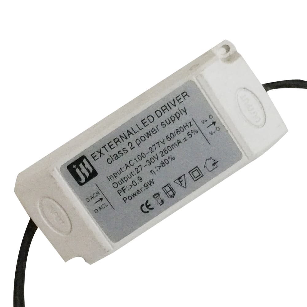 Driver p/Lámpara LED, IP20, 9W, 100-277Vac, Output: 27-30Vdc, 260mA