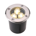 Lámpara p/Piso Empotrable, 3x1W, 3000K Blanco Cálido, 85-260Vac, IP66, 38 Grados, Dimensiones: Φ102x83mm