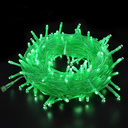 Extensión Navideña LED p/Exterior, 4W, Verde, 200LED/10Metros, 110Vac, Con cable clear de 3xφ0.15mm2, IP20