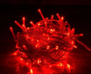 Extensión Navideña LED p/Exterior, 4W, Roja, 200LED/10Metros, 110Vac, Con cable clear de 3xφ0.15mm2, IP20