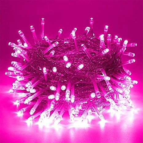 Extensión Navideña LED p/Exterior, 4W, Rosado, 200LED/10Metros, 110Vac, Con cable clear de 3xφ0.15mm2, IP20
