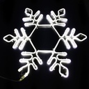 Adorno Navideño en Neón LED p/exterior tipo Copo de Nieve, 82W, Blanco, 110Vac, Dimensiones: 55x48cm, Incluye power