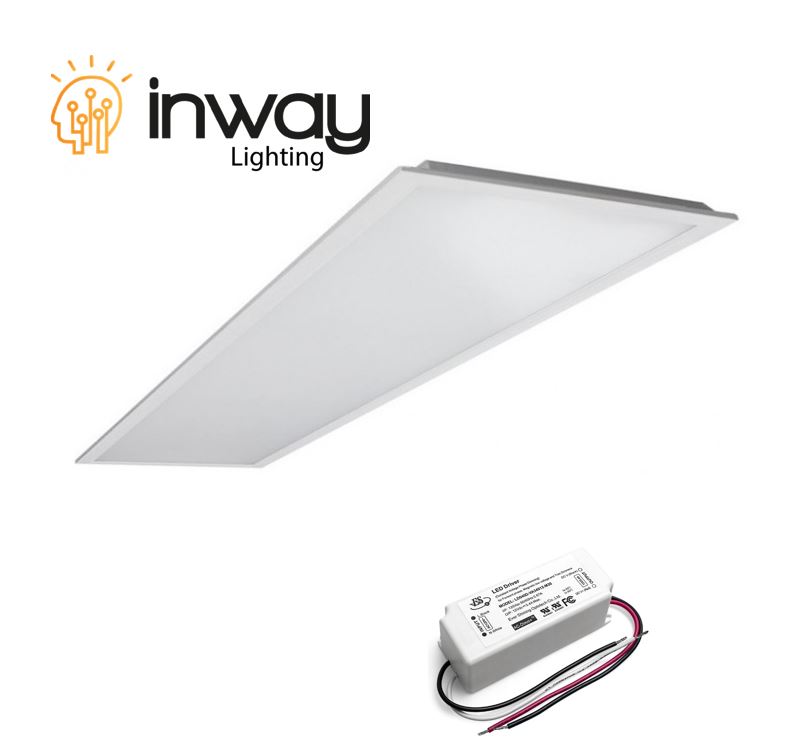 Kit Panel LED Rectangular de Luz Directa (BackLit), p/Empotrar, 72W (2x36W), 24"x48" (600x1200mm), 6000K/6500K Blanco Frío, 100-277Vac, Borde Blanco, IP20