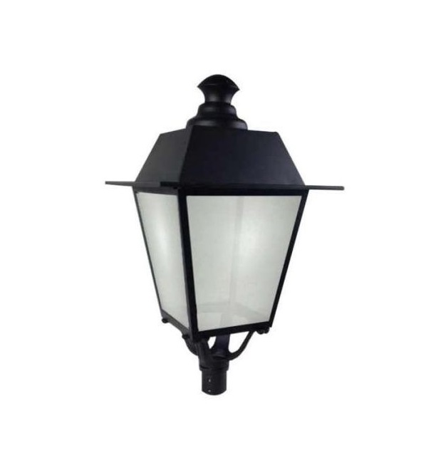 Lámpara LED estilo Colonial, 80W, 3000K Blanco Cálido, Type V, 100-277Vac, 10KV, 5KA, Con difusor Frost, Glass, CRI≥80, IP66