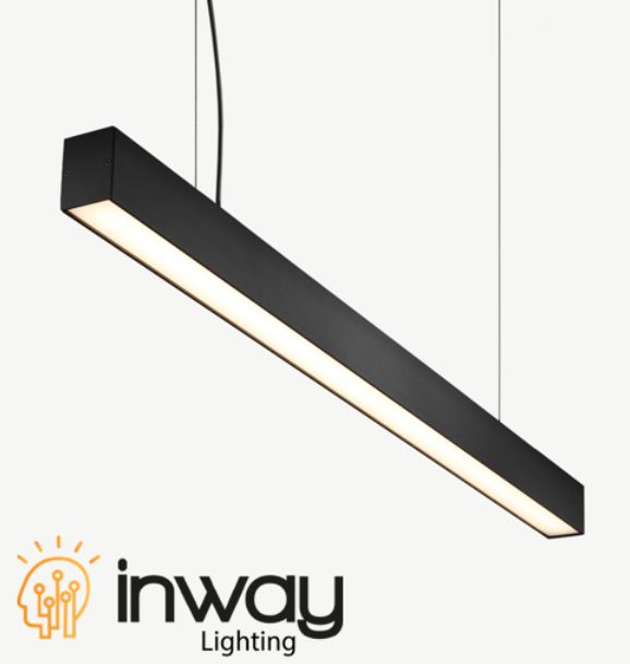 Lámpara Lineal Light para Colgar LED, 40W, 47.24"(120cm), 6000K Blanco Frío, Frost, 100-240Vac, 120 Grados, Negra