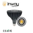 [DGPR-1027816] Bombilla LED, PAR38 COB, 24W, 3000K Blanco Cálido, 100-260Vac, E27, IP20, 24 Grados, Negro, Dimensiones: Ф120x138mm